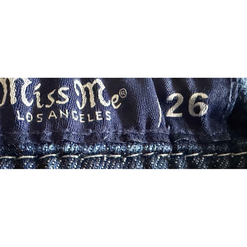 Miss Me Chloe Boot Jeans Womens 26 x 34 Blue Mid Rise Bootcut Fleur De Lis Bling - Picture 6 of 8